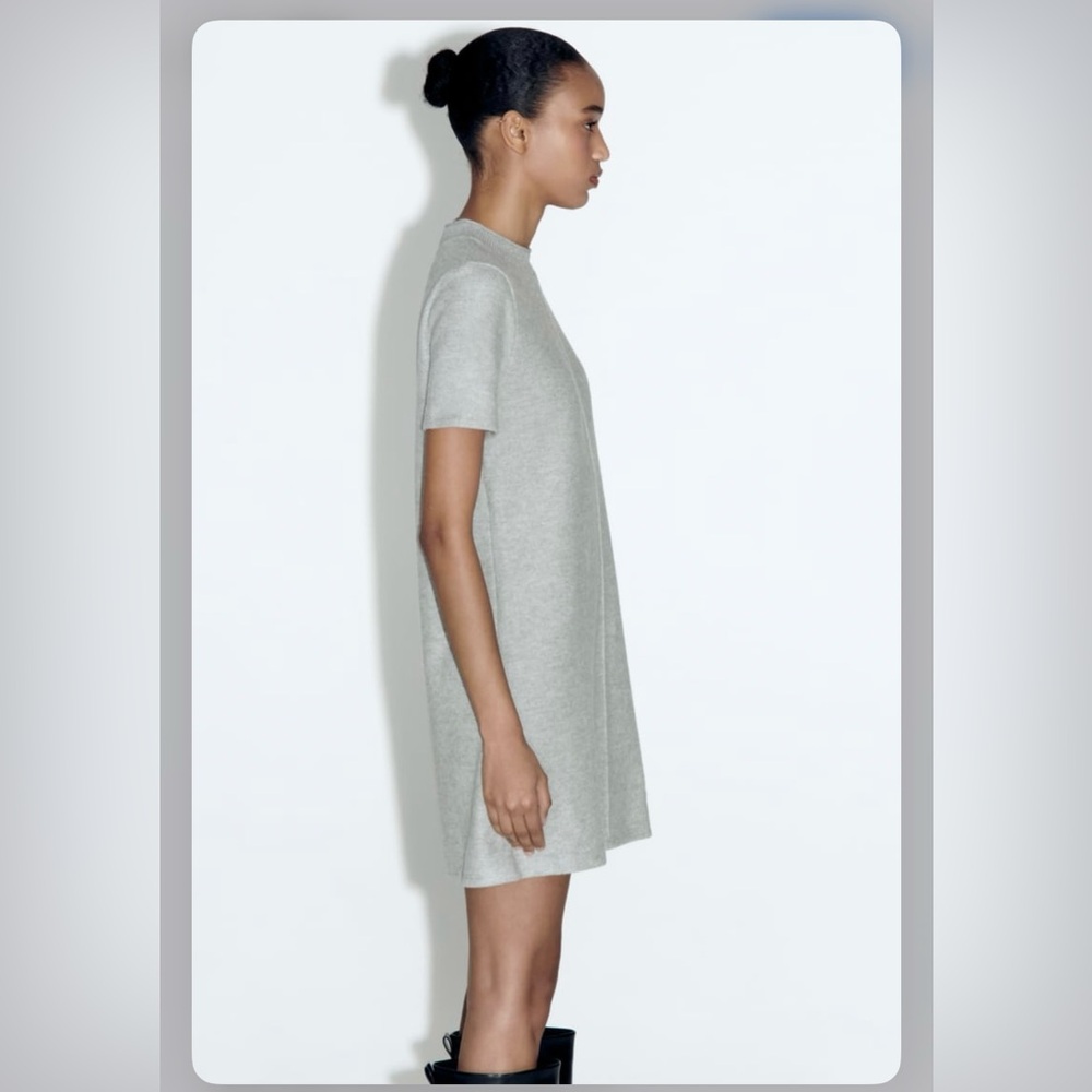 Zara Elegant Gray Women's Dress - Picture 2 of 3